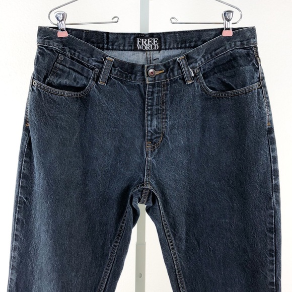 Free World Straight Leg Messenger Jeans Size 38 - Picture 2 of 8